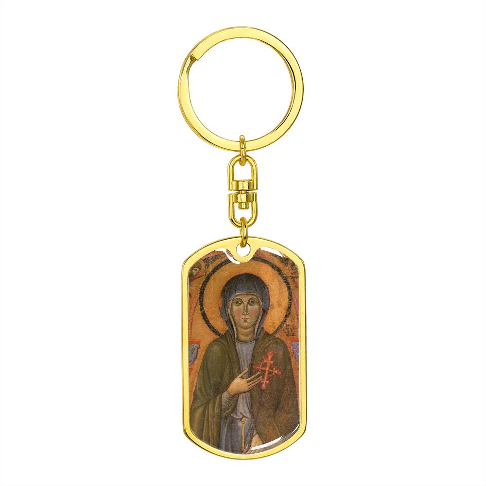 St Clare of Assisi dog tag keychain
