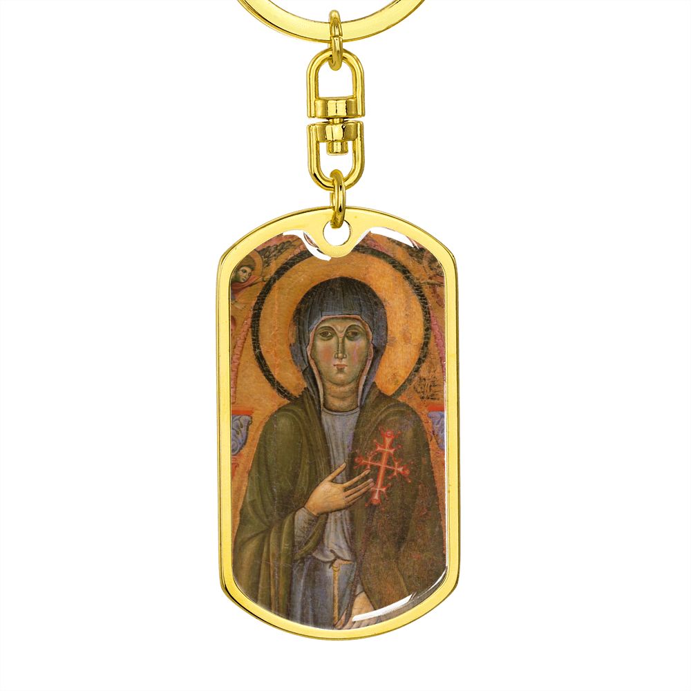 St Clare of Assisi dog tag keychain