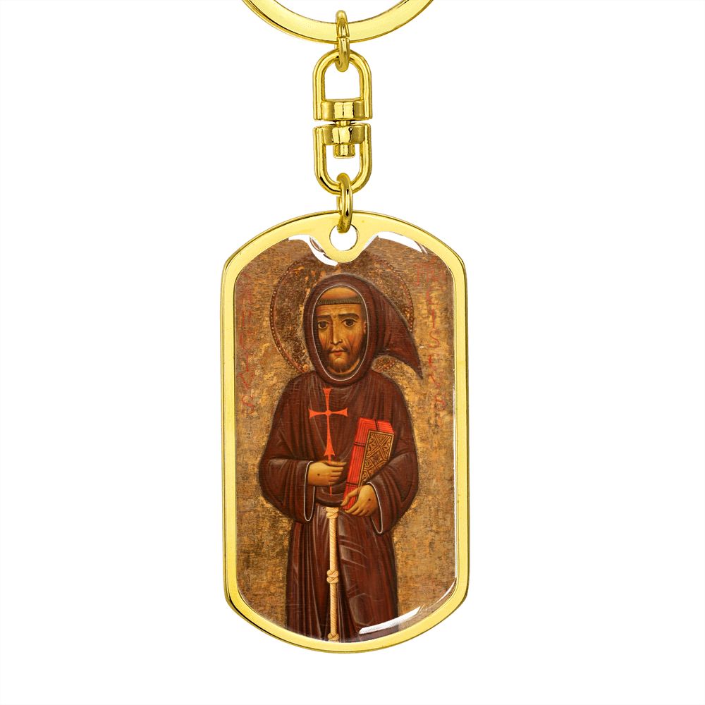 St Francis of Assisi dog tag keychain