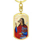 Saint Christopher Dog Head Keychain, Patron Saint travelers, St Christopher image, St Christopher icon, Gift for Traveler