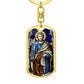 St Joseph dog tag keychain