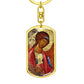 Archangel Michael dog tag keychain