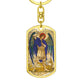 St Michael the Archangel dog tag keychain