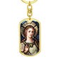 Saint Cecilia keychain, Patron of Music, Patron of Musicians, Personalised Gift, Gift for Musician, Gift for Music Lover, Gift for Poet,