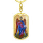 Archangel Gabriel dog tag keychain