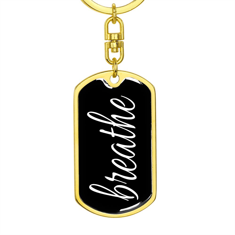Breathe Dog Tag Military Pendant Keychain