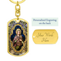St Cecilia Stained Glass Dog Tag keychain
