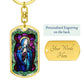 Our Lady of Sorrow dog tag keychain