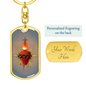 Sacred Heart of Jesus Dog Tag keychain, Godparent Gift, Godmother Gift, Godfather gift, gift for Catholic