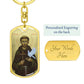St Francis of Assisi dog tag keychain