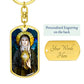 St Clare of Assisi dog tag keychain