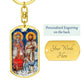 St John the Baptist and Zechariah dog tag keychain