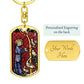 St Francis of Assisi dog tag keychain