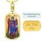 Archangel Gabriel dog tag keychain