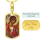Archangel Michael dog tag keychain
