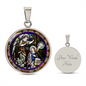 Annunciation to Blessed Virgin Mary circle pendant necklace