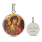 Archangel Michael circle pendant necklace