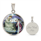 Anunciation Prerafaelites Ave Maria Gracia ShineOn Circle Cirlcle pendant necklace NEW