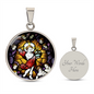 Jesus Emmanuel icon circle pendant necklace