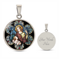 Guardian Angel Stained Glass Circle NEW Cirlcle pendant necklace NEW