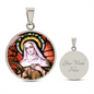 Saint Rita circle pendant necklace