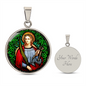 Saint Agatha circle pendant necklace