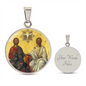 Holy Trinity New Testament circle pendant necklace