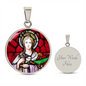 Saint Lucy circle pendant necklace