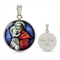 St Anthony Of Padua Finder of Lost Things Cirlcle pendant necklace NEW
