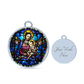 Virgin Mary and Baby Jesus Cropped New za ShineOn Light+6 BAngle Bracelet Circle Pendant NEW
