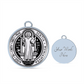 St Benedict bangle bracelet circle pendant Front Black