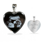 Mommy I may Just Be a bump HEART pendant necklace