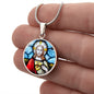 Sacred Heart of Jesus stained glass pendant necklace