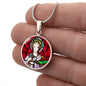 Saint Lucy circle pendant necklace