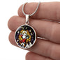 Jesus Emmanuel icon circle pendant necklace