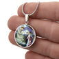 Anunciation Prerafaelites Ave Maria Gracia ShineOn Circle Cirlcle pendant necklace NEW