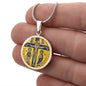 Crucifixion Enamel pendant necklace