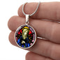 Seven Sorrows Mary circle pendant necklace