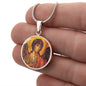 Archangel Michael circle pendant necklace