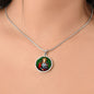 Saint Agatha circle pendant necklace