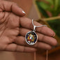 Jesus Emmanuel icon circle pendant necklace