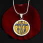 Crucifixion Enamel pendant necklace