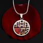 Adam and Eve Manuscript circle pendant necklace