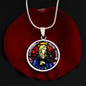 Seven Sorrows Mary circle pendant necklace