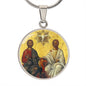 Holy Trinity New Testament circle pendant necklace