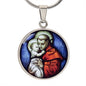 St Anthony Of Padua Finder of Lost Things Cirlcle pendant necklace NEW