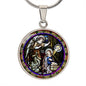 Annunciation to Blessed Virgin Mary circle pendant necklace
