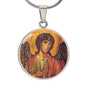 Archangel Michael circle pendant necklace
