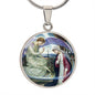 Anunciation Prerafaelites Ave Maria Gracia ShineOn Circle Cirlcle pendant necklace NEW