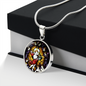 Jesus Emmanuel icon circle pendant necklace